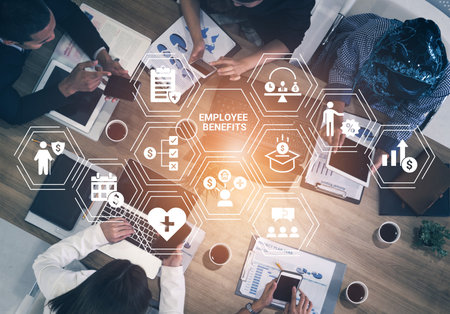 Employee benefits improve financial incentive network, career growth, and corporate engagement Parseの写真素材