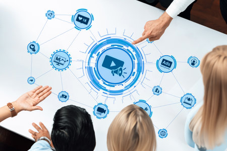 The concept of video marketing increases online engagement. This digital strategy uses compelling video marketing to attract and retain a target audience for business growth. Enticeの写真素材