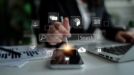 SEO tools enhance digital visibility with search engine research, keyword strategy, and search data to optimize online performance.の写真素材