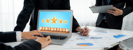 Customer satisfaction and evaluation analysis on brisk software computer for marketing strategy planningの写真素材