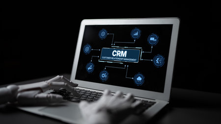 AI enhances CRM platforms with smart communication tools, automation, and analytics to improve customer tracking, loyalty, and relationship management.の写真素材