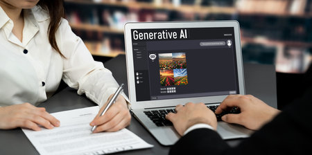 Generative AI virtual assistant tools for prompt engineer and user for ease of engage artificial intelligence AI technology help people to work with generative AI functions by prompting the AI briskの素材