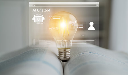 AI chatbot using prompt engineering and LLM deep learning delivers explainable generative AI for smarter, more efficient business support.の写真素材
