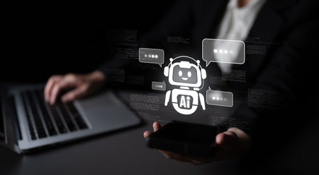 AI chatbot using prompt engineering and LLM deep learning delivers explainable generative AI for smarter, more efficient business support.の写真素材