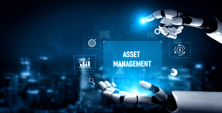 AI enhances financial asset management with automated monitoring, smart insights, and optimized investment decision processes.の写真素材