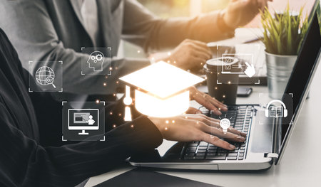 Online learning system combining digital education, e-learning, and virtual classroom to enhance...