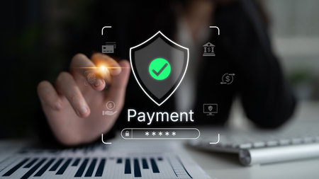 Concept of a secure payment gateway. This system uses encryption and authentication to protect...