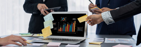 Business data dashboard provide business intelligence analytic for marketing strategy planning brisk...