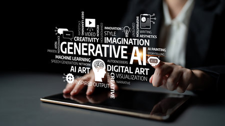 Explore the transformative nature of generative AI in creating digital art. This image highlights key concepts and innovation in creative processes and visualization techniques. Tesselの写真素材