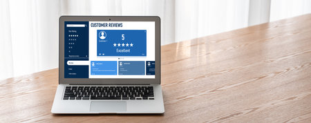 Customer experience and review analysis by modish computer software for corporate businessの写真素材