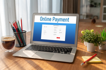 Online payment platform for modish money transfer on the internet netowrkの写真素材