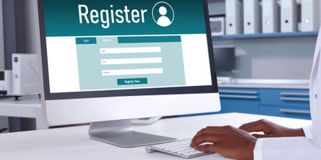 Online registration form for brisk form filling on the internet websiteの素材
