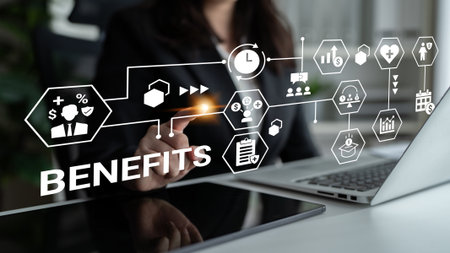 Employee benefit program improves HR management, workforce satisfaction, and corporate engagement Parseの写真素材