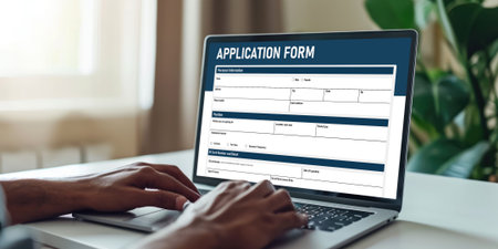 Online application form for brisk registration on the internet websiteの素材