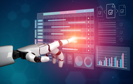 AI assists in developing analytics dashboards for project management that enhance scheduling, visualize data, and optimize team performance across multiple projects. Parseの写真素材