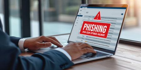 Cyber security software show alert of cyber attack for protection brisk. Danger from virus, phishing and cyber fraud.の素材