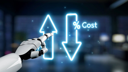 AI boosts quality and reduces costs with smart analytics and virtual tools that support Lean, Six Sigma, and TQM for better efficiency.の写真素材