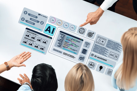 AI assistant with chatbot windows, code editor, and performance analytics for intelligent automation...