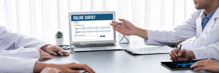 Online survey form for brisk digital information collection on the internet networkの写真素材