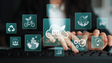 ESG concept integrates environmental, social, and governance practices to promote sustainability, responsibility, and ethical business development.の写真素材