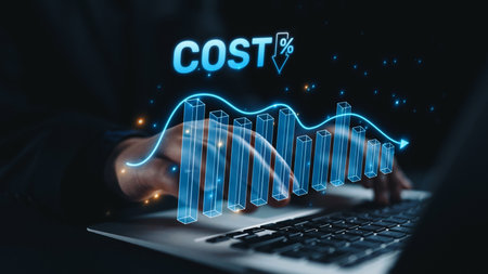 Cost reduction and cost saving through digital transformation, business cost optimization, operational cost reduction, financial savings, and resource efficiency strategies for business success. Elideの写真素材