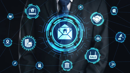 Online property search icons showing real estate rent, sale, housing, location, property management, key, contract, mortgage, home loan, and housing market. Gistの写真素材