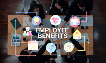 Employee benefits program supports corporate wellness, work-life balance, and employee satisfaction Parseの写真素材