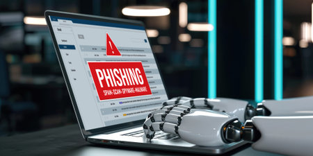 Cyber security software show alert of cyber attack for protection brisk. Danger from virus, phishing and cyber fraud.の素材