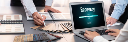 data backup restoration recovery restore data from cloud storage brisk and provide planned network reserve business dataの写真素材