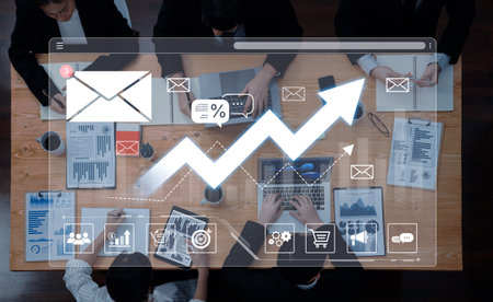 A dashboard for tracking email marketing analytics. The growth chart visualizes the campaigns...