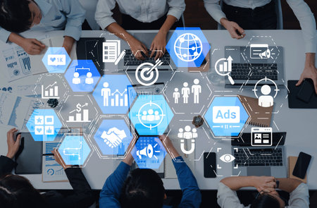 Concept of target group strategy optimizes digital marketing. This approach focuses on specific target group demographics, enhancing campaigns for effective reach and engagement. Enticeの写真素材