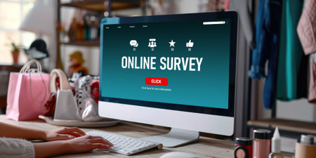 Online survey form for brisk digital information collection on the internet networkの素材