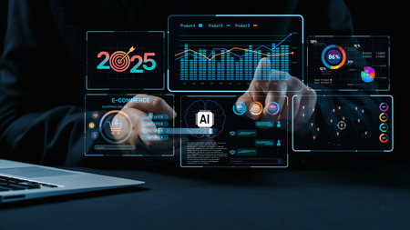 Data analytics and big data strategy for real-time analytics, predictive data modeling, business intelligence analytics, and data-driven decision-making in modern digital businesses. Elideの写真素材