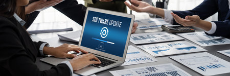 Software update on computer for brisk version of device software upgrade