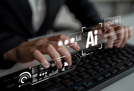 AI chatbot using prompt engineering and LLM deep learning delivers explainable generative AI for smarter, more efficient business support.の写真素材