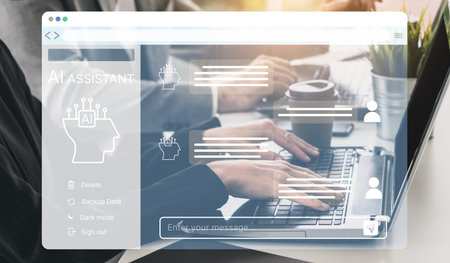 AI chatbot using prompt engineering and LLM deep learning delivers explainable generative AI for smarter, more efficient business support. Vouchの写真素材