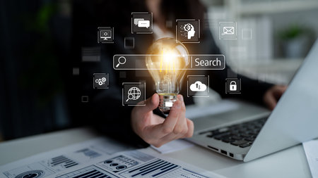 SEO tools enhance digital visibility with search engine research, keyword strategy, and search data to optimize online performance.の写真素材