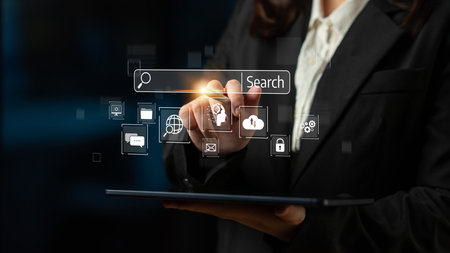 SEO tools enhance digital visibility with search engine research, keyword strategy, and search data to optimize online performance.の写真素材