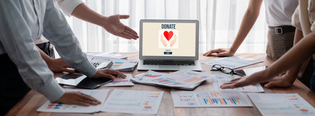 Online donation platform offer brisk money sending system for people to transfer on the internetの写真素材