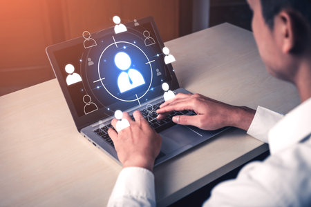 Customer targeting helps identify audience. improves strategy target, customer targeting supports segmentation, enhances campaign target, and customer targeting increases impact.の写真素材