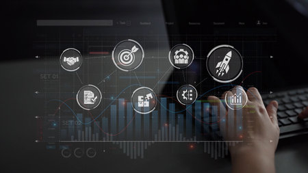 Project management dashboard showing project management strategy, planning, project management...