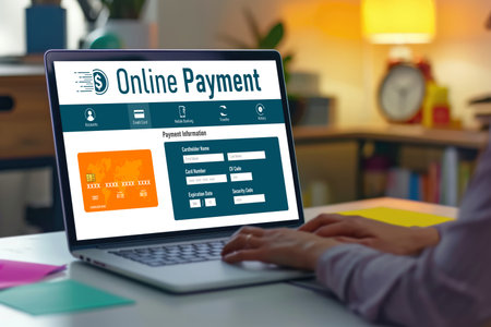 Online payment platform for brisk money transfer on the internet netowrkの素材