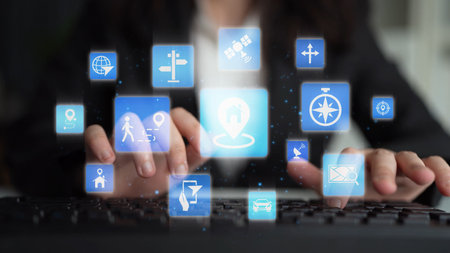 GPS icons show navigation, GPS tracking, and location. GPS supports real time maps, direction, and...