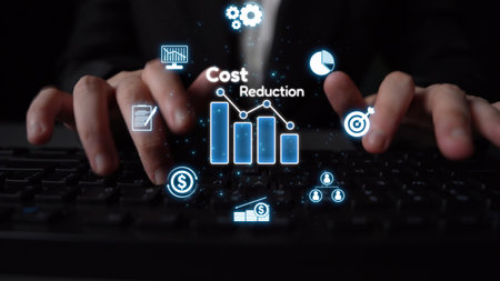 Cost reduction and cost saving through digital transformation, business cost optimization, operational cost reduction, financial savings, and resource efficiency strategies for business success.の写真素材