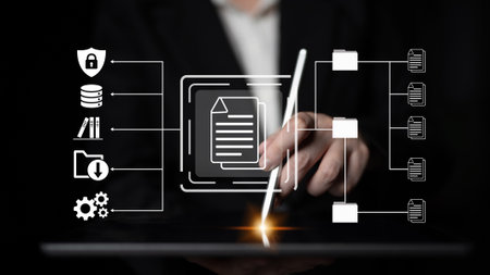 Document security system protects files, enhances folder management, and supports digital collaboration Parseの写真素材