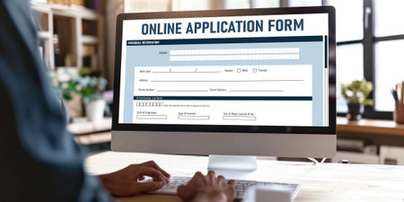 Online application form for brisk registration on the internet websiteの素材