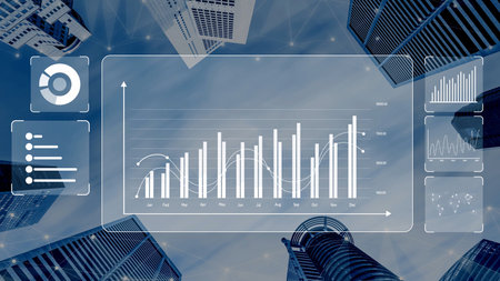 Data analytics and big data strategy for real-time analytics, predictive data modeling, business intelligence analytics, and data-driven decision-making in modern digital businesses.の写真素材