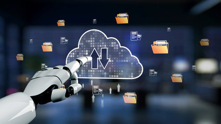 AI artificial intelligence optimizes cloud infrastructure with virtual assistants and intelligent...
