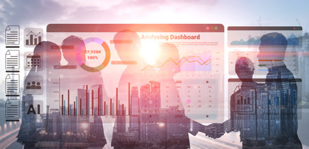 Finance dashboard with charts, calendar, and performance metrics for business cost management and analysis Parseの写真素材