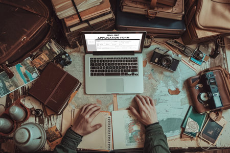 Online application form for brisk registration on the internet websiteの素材